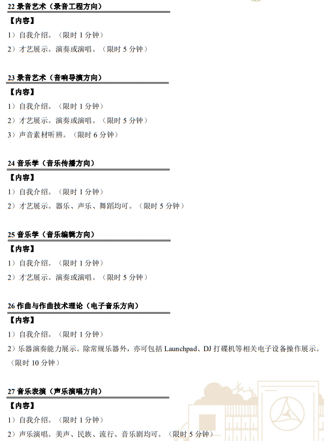 中国传媒大学2023年艺术类本科招生考试复试内容及要求