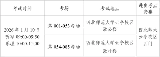 2026年甘肃省普通高校招生音乐类专业统一考试考生指南
